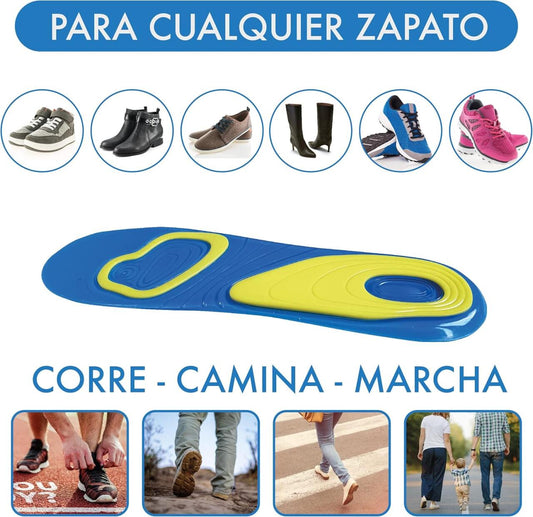 Plantillas de gel innovagizmo para calzado talla 38-42, con máxima comodidad y amortiguación para todo tipo de zapatos.