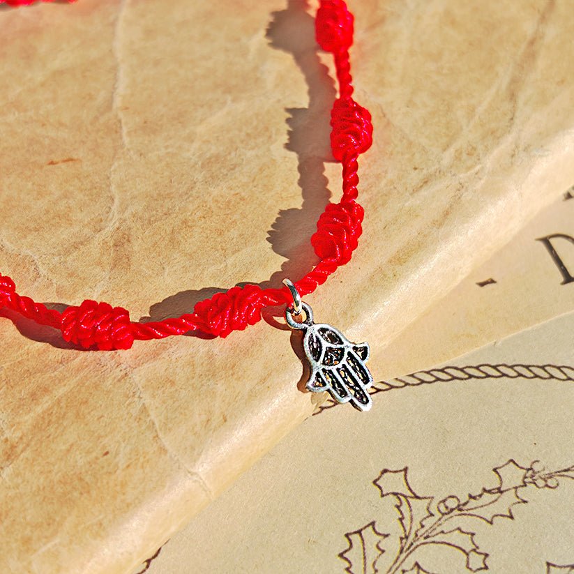Pulsera 7 Nudos con Mano de Fátima S925