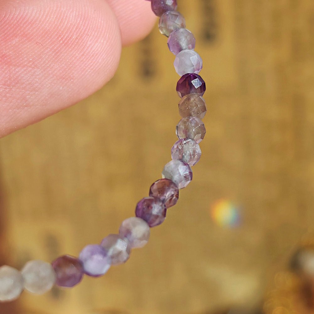 Pulsera Amatista Facetada - Acero Inoxidable