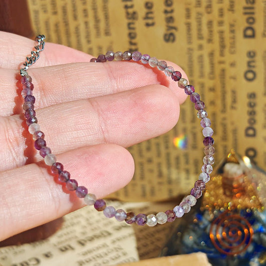 Pulsera Amatista Facetada - Acero Inoxidable