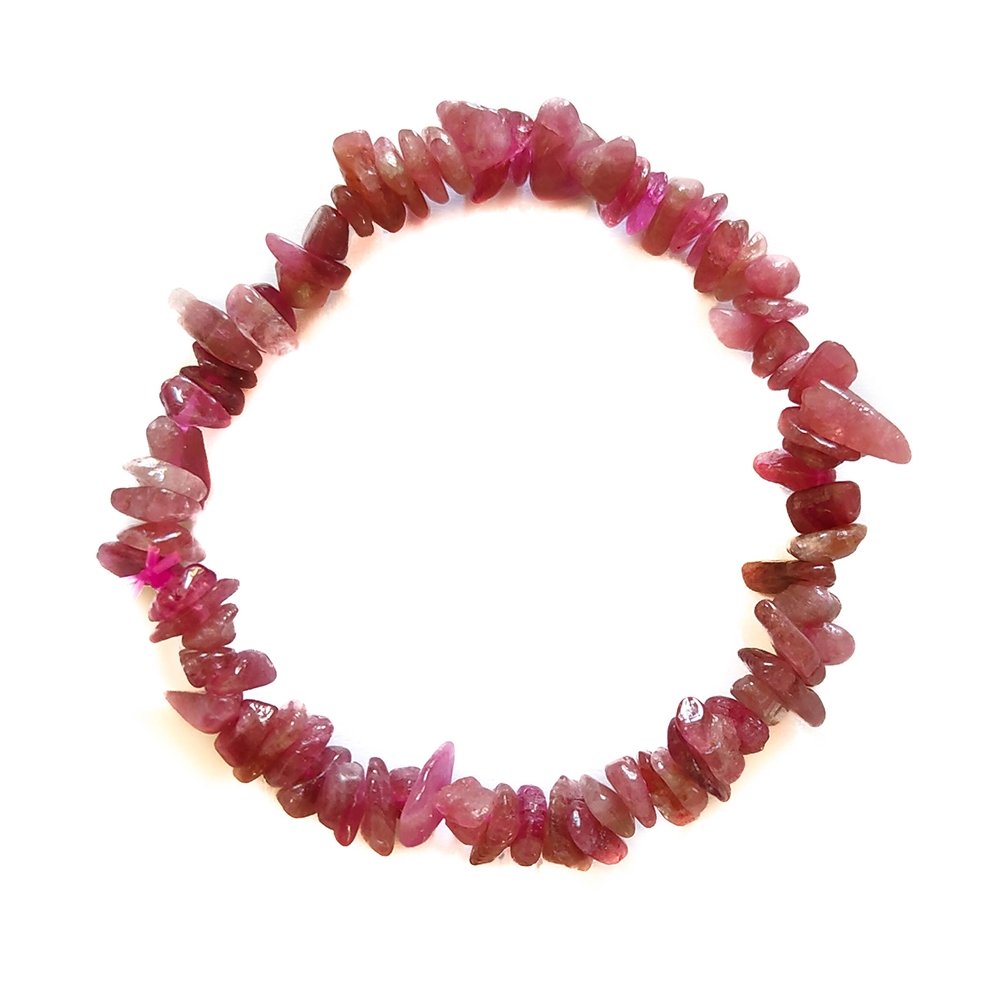 Pulsera Chip de Turmalina Rosa