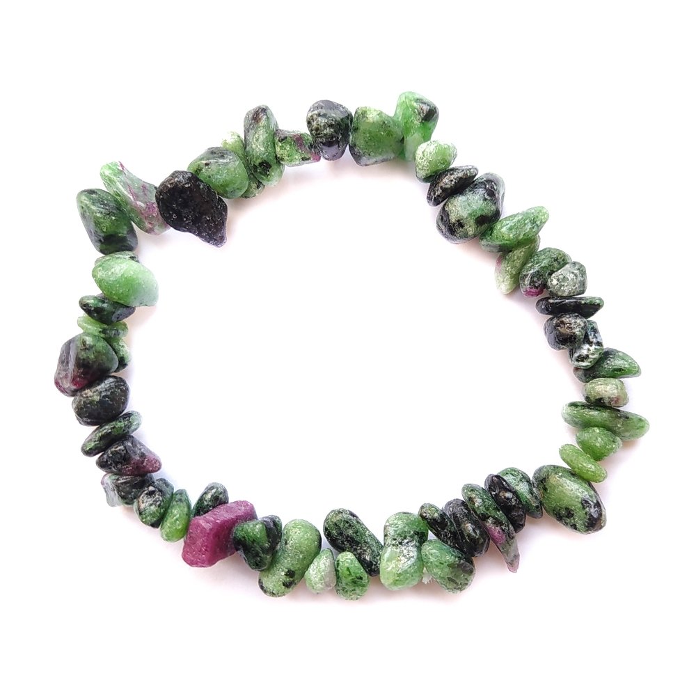 Pulsera Chip de Zoisita Rubí