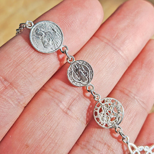 Pulsera Cuádruple de Protección S925: Cuatro Sellos Sagrados