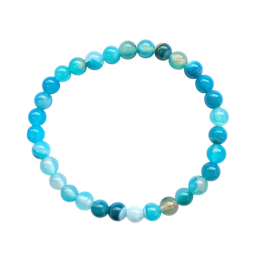Pulsera de Ágata Azul - Bola Lisa