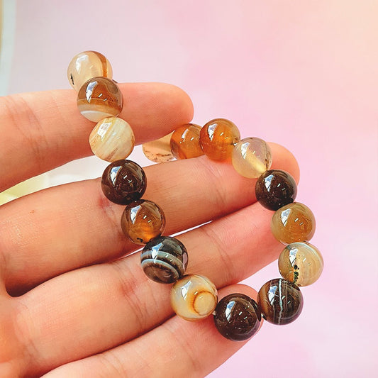 Pulsera de Ágata Botswana Bola Lisa