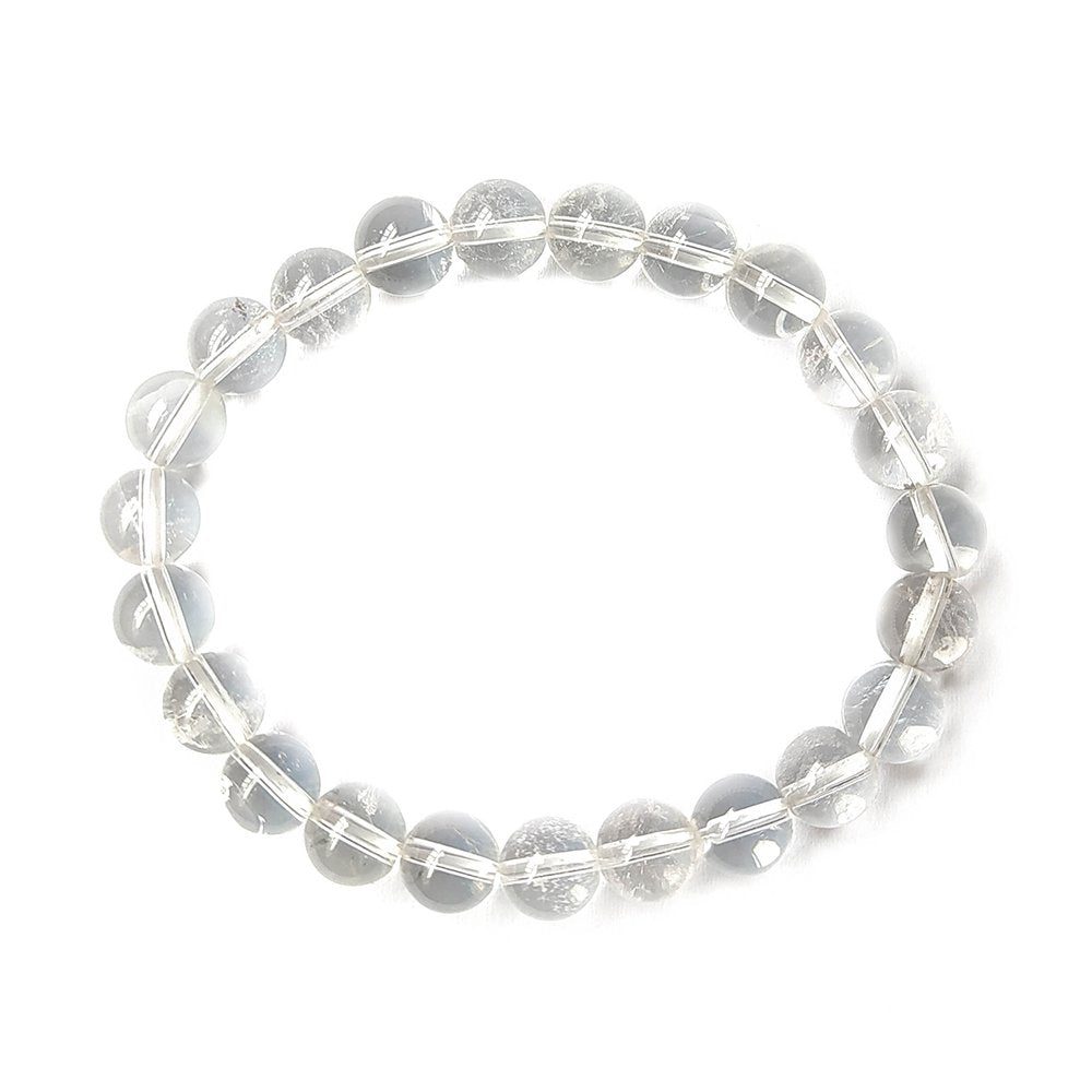 Pulsera de Cuarzo Blanco Bola Lisa