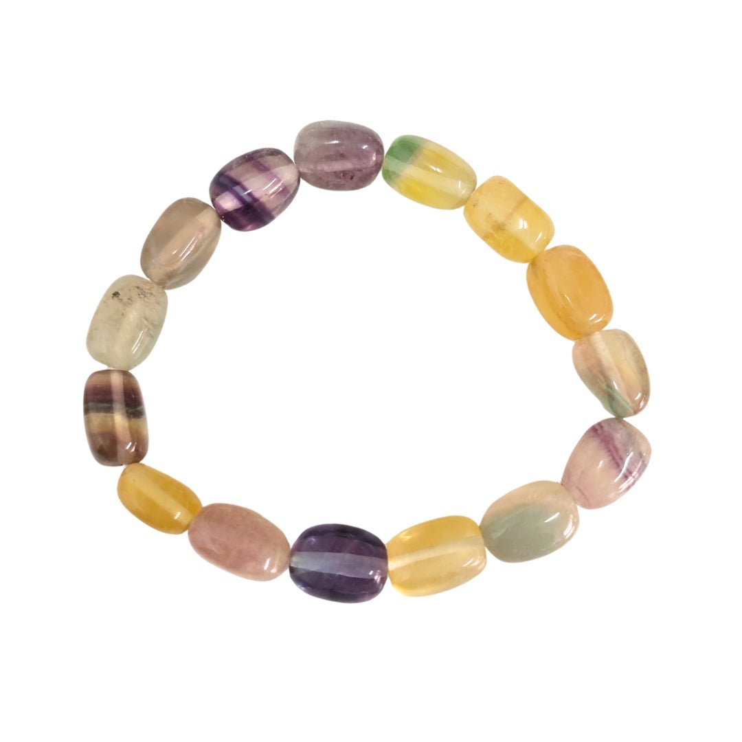 Pulsera de Fluorita Arcoiris en rodados