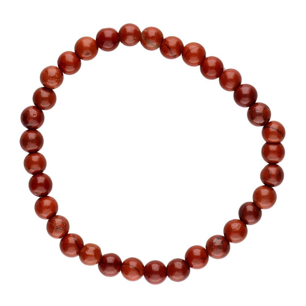 Pulsera de Jaspe Rojo Bola Lisa