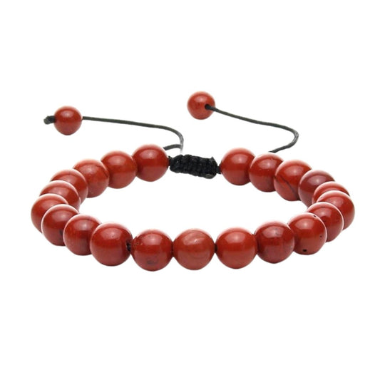 Pulsera de Jaspe Rojo con Nudo Corredizo