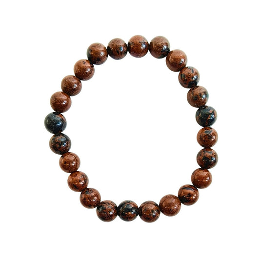 Pulsera de Obsidiana Caoba Bola Lisa
