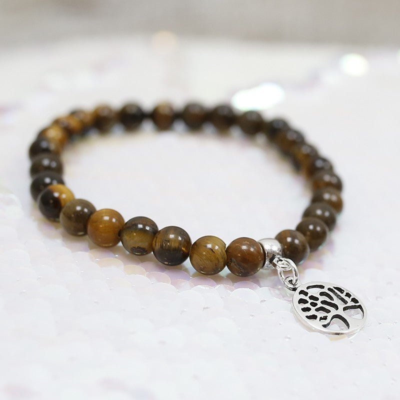 Pulsera de Ojo de Tigre y Árbol de la Vida