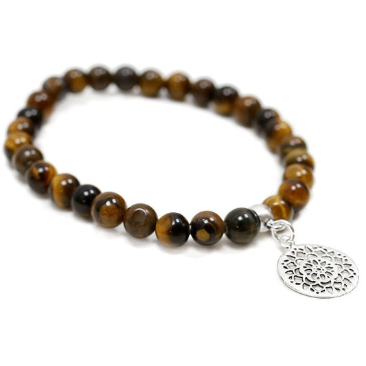 Pulsera de Ojo de Tigre y Mandala