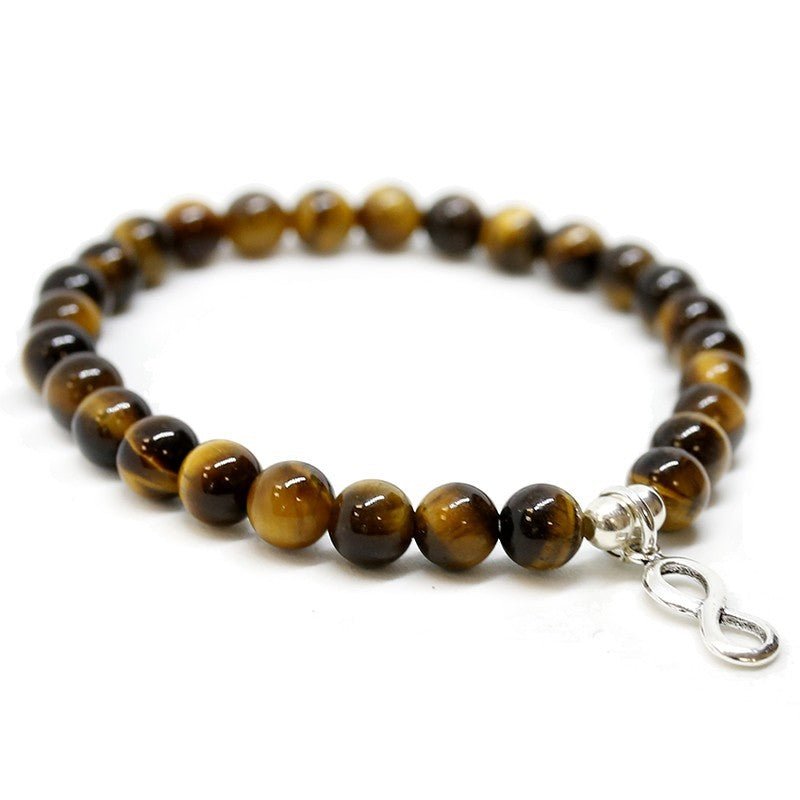 Pulsera de Ojo de Tigre y Símbolo Infinito
