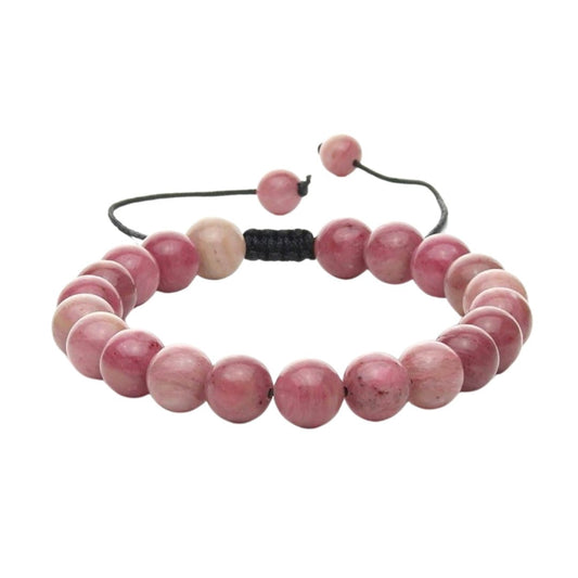 Pulsera de Rodonita con Nudo Corredizo