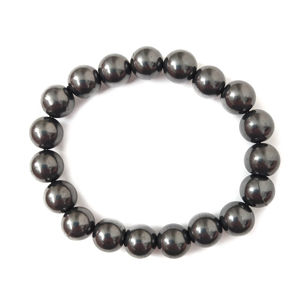 Pulsera de Shungit negra de Mystical Tienda con cuentas redondas y ajuste de silicona, diseñada para protección y energía.