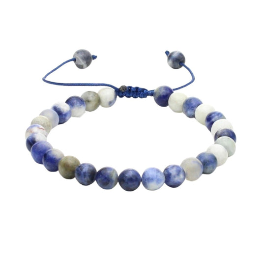 Pulsera de Sodalita Bola con Nudo Corredizo