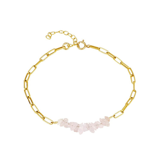 Pulsera 'Eloise' de Cuarzo Rosa