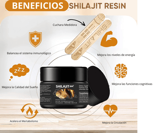 Resina de Shilajit del Himalaya en jarra, suplemento dietético para energía pura y vitalidad natural, de la marca innovagizmo.com