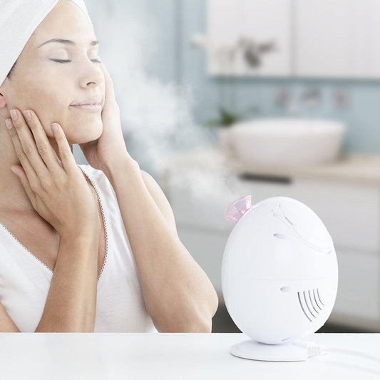 Sauna facial eléctrica Moispa de Innovagoods con pantalla digital y boquilla de vapor para cuidado facial en casa.