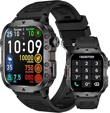 Reloj inteligente innovagizmo X30 con pantalla táctil y pulsera de silicona en color negro, vista frontal del dispositivo.