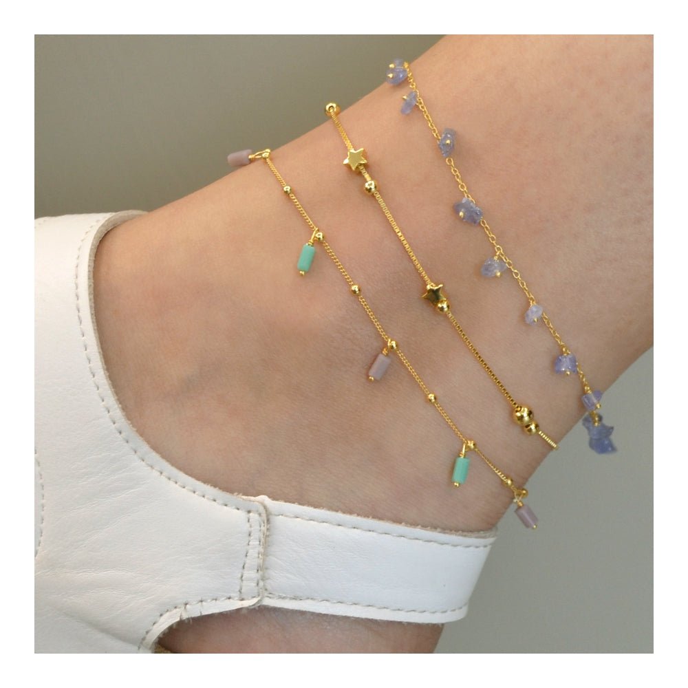 Tobillera Chips de Tanzanita