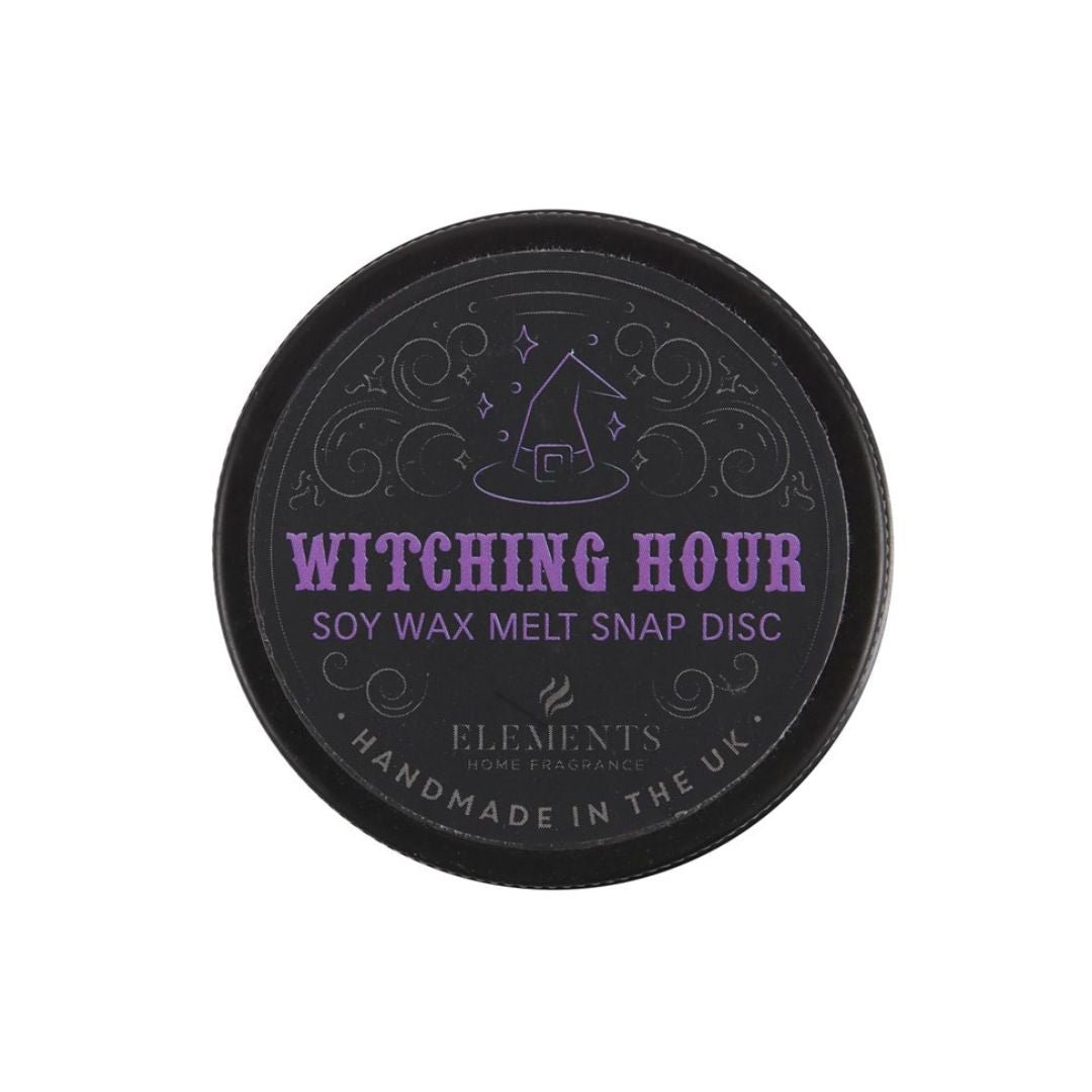 Vela de cera Witching Hour de Mystical Tienda, con aroma misterioso y decoración de calavera en cera negra.
