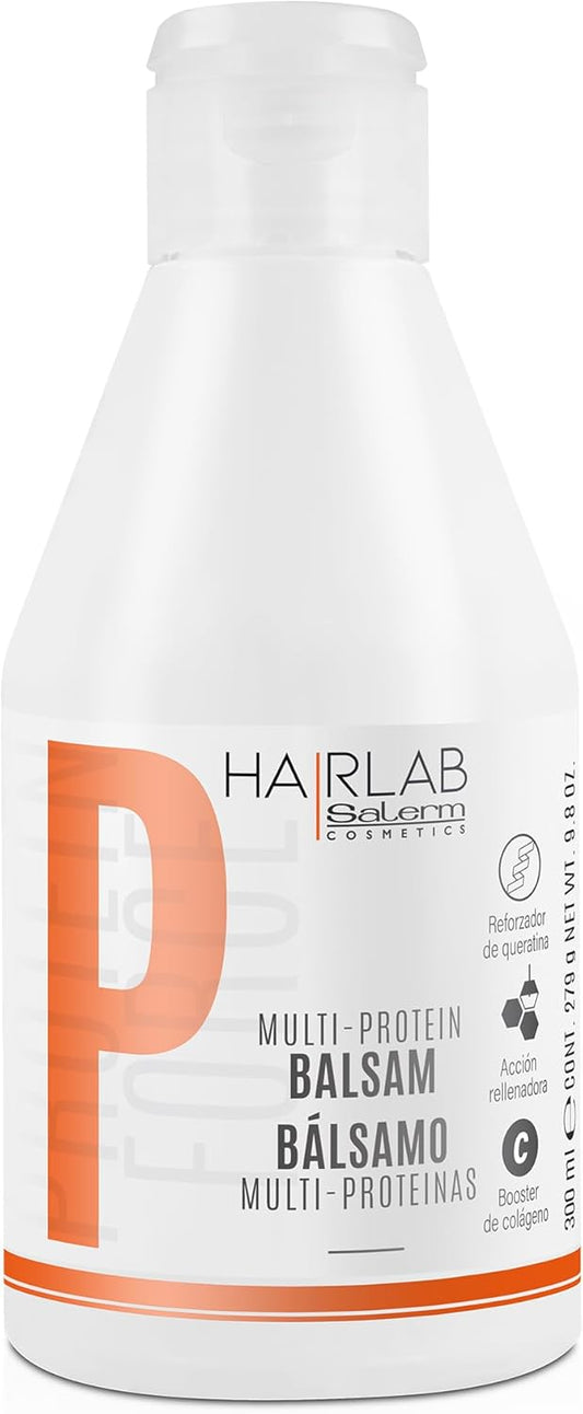 SALERM - Acondicionador Cabello - Bálsamo Multi-Proteínas Hair Lab - 300 ml - Repone la Falta de Queratina Natural - Proporciona Cuerpo a la Melena - Fortalece y Repara el Cabello - Sin Parabenos