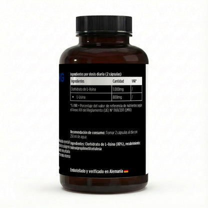 Suplemento de L-Lisina de BORNSTRONG FITNESS para recuperación, rendimiento y defensa muscular, en envase de 14 cápsulas.
