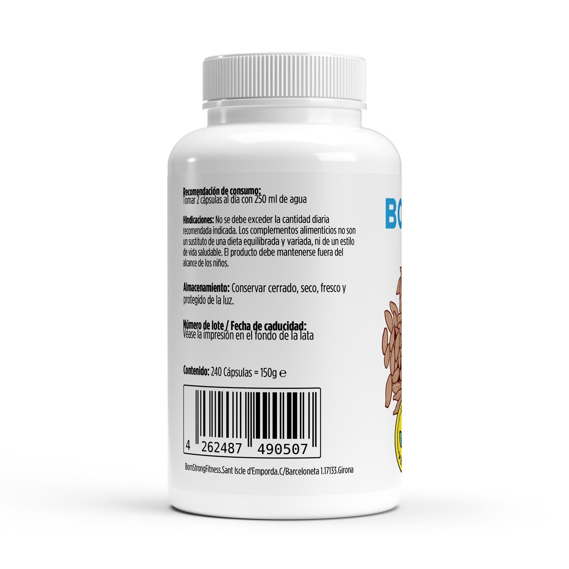 Capsulas blandas veganas de aceite egipcio de comino negro de la marca BORNSTRONG FITNESS, 240 unidades.