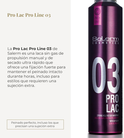 SALERM - Laca sin Gas - Pro Line Hair Spray 03-300 ml - Fijación Fuerte - con Filtro Solar UV - Efecto Anti Humedad - Conserva el Color - Protege el Cabello de las Agresiones Externas
