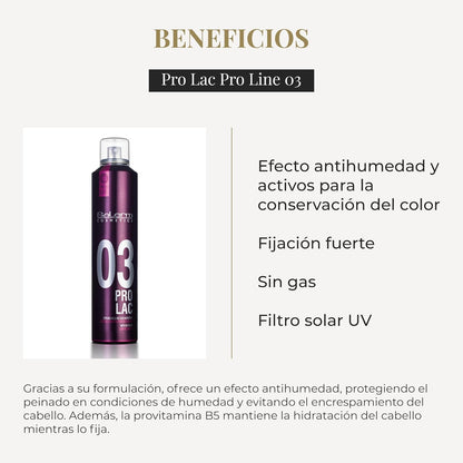 SALERM - Laca sin Gas - Pro Line Hair Spray 03-300 ml - Fijación Fuerte - con Filtro Solar UV - Efecto Anti Humedad - Conserva el Color - Protege el Cabello de las Agresiones Externas