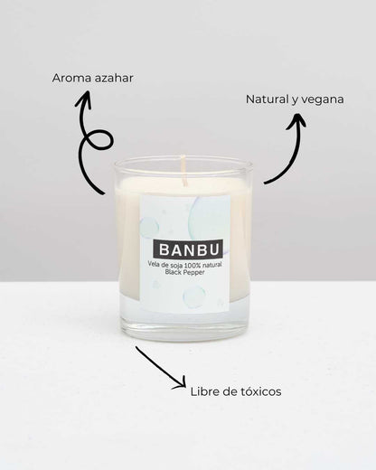 Vela de Soja Natural Aroma Black Pepper