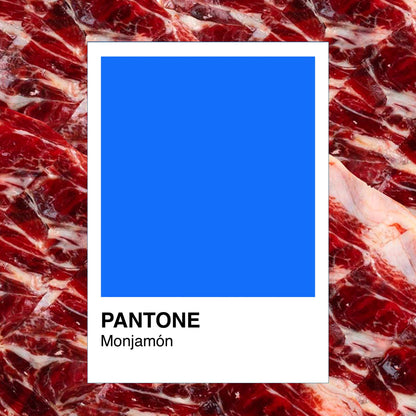 Jamón Monjamón Pasión +50 meses en lonchas finas, con su textura y color característicos, en presentación de alta calidad.