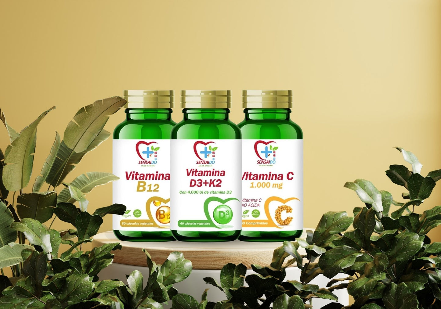 Cápsulas del pack inmuno-energía de Sensaido, suplemento natural para fortalecer el sistema inmunológico y aumentar la energía.