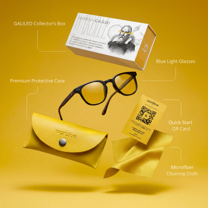 Gafas diarias Galileo de Warblue, diseño elegante para equilibrio visual y comodidad en uso diario.