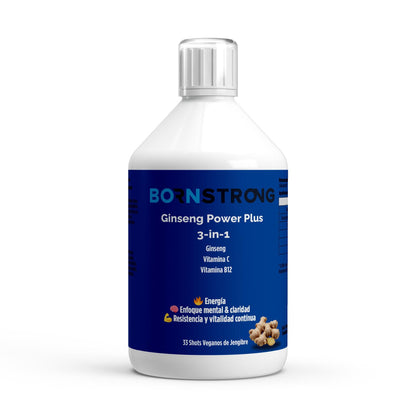 Pack de foco y energía de BORNSTRONG FITNESS con suplementos para mantenerse activo y concentrado, en envases compactos.