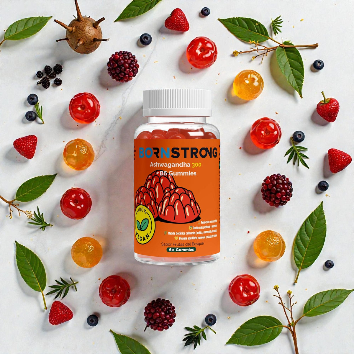 Gominolas Premium de Ashwagandha 300 + Vitamina B6 | 60 unidades