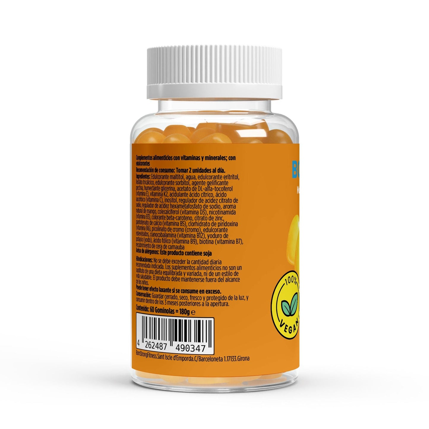 Gominolas multivitaminas y minerales BORNSTRONG FITNESS, 60 unidades, con vitaminas y minerales en forma de dulces coloridos