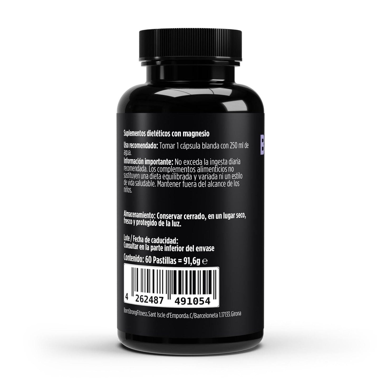 Suplemento Magnesio Complex 4 de BORNSTRONG FITNESS, con relajante para sistema nervioso y energía sin calambres.