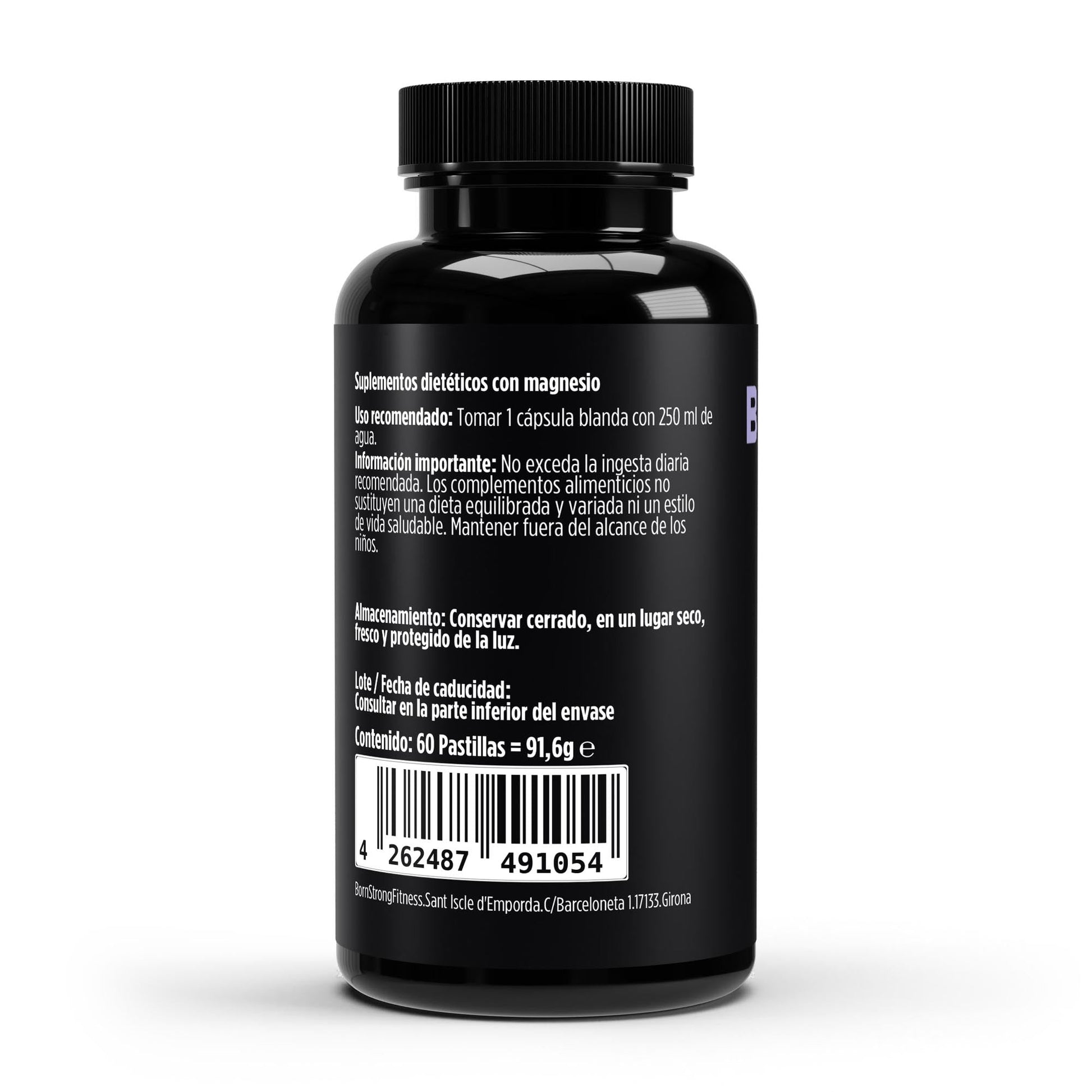 Suplemento Magnesio Complex 4 de BORNSTRONG FITNESS, con relajante para sistema nervioso y energía sin calambres.