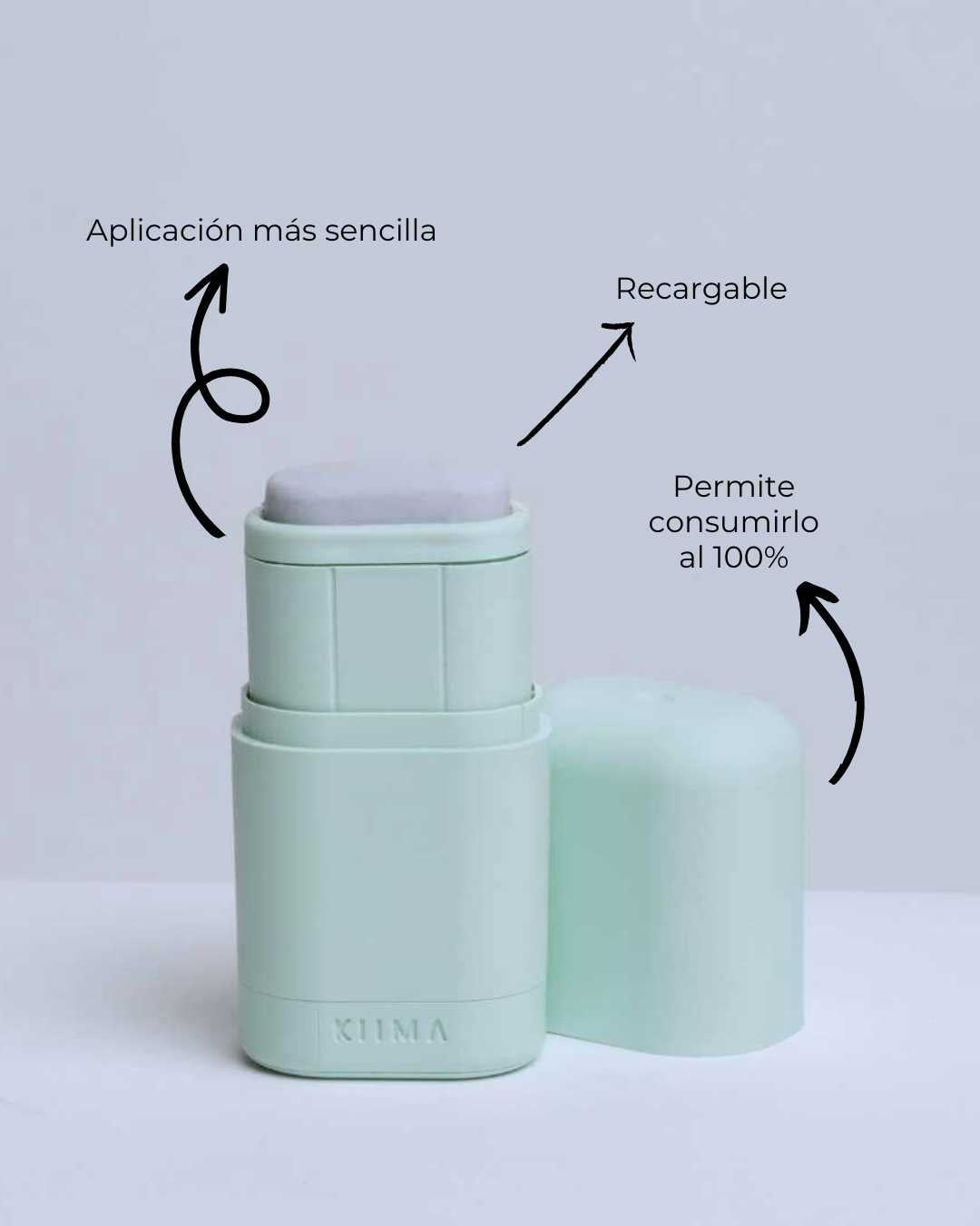 Aplicador con tres recambios de desodorante sólido ecológico BANBU para piel normal, en envase compacto y fácil de usar.
