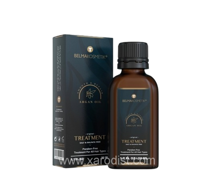 Sérum de aceite de argán Belma Kosmetik de 50 ml de XARODIST, frasco con gotero y etiqueta visible.