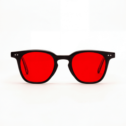 Gafas de protección para dormir Da Vinci de Warblue con lentes rojos para bloquear luz azul y cuidar el descanso nocturno