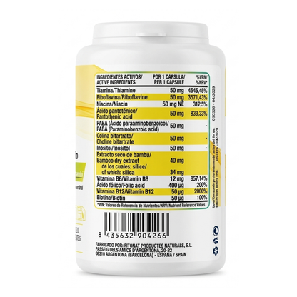 Complejo B 50 Metilada Con metilfolato forma activa ácido fólico (Complejo de Vitaminas B reforzado con inositol)