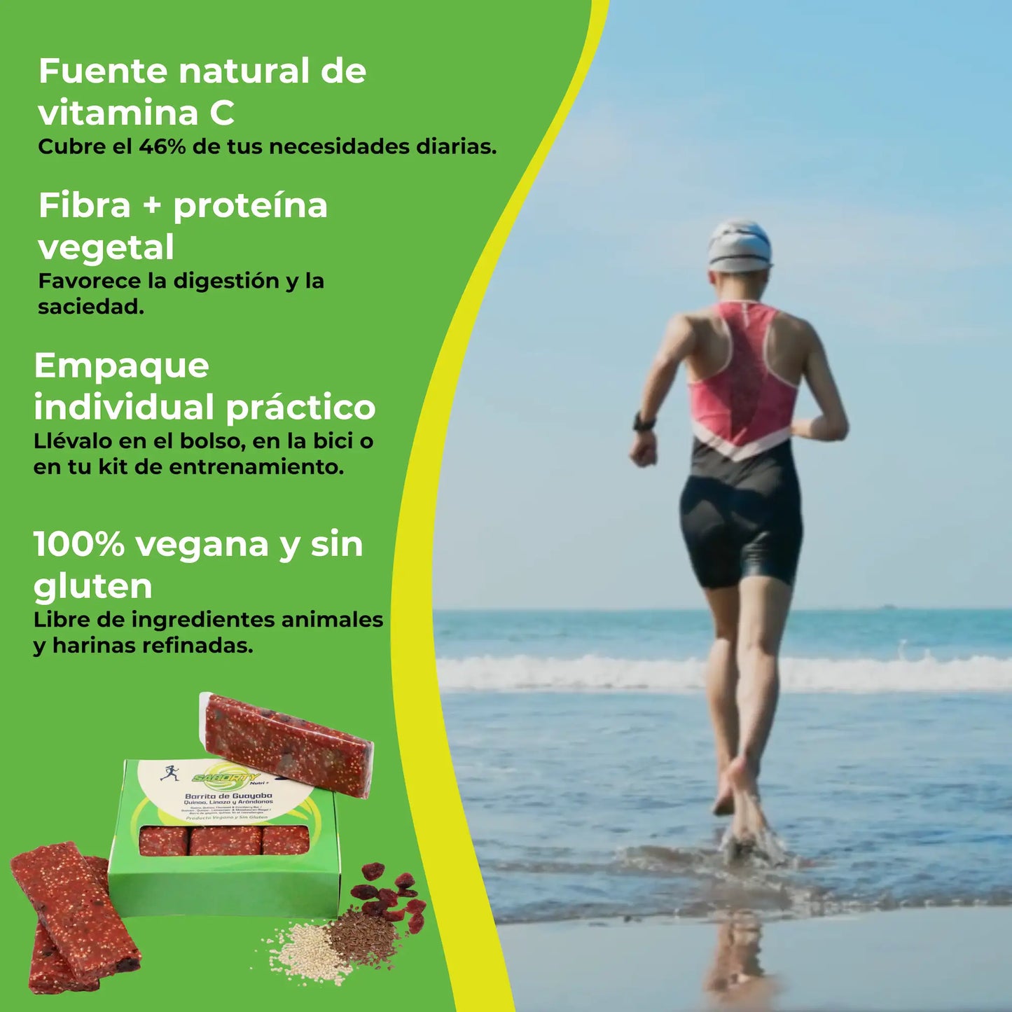 Saborty Nutri+ – Bocadillo de Guayaba con Arándanos, Quinoa y Linaza