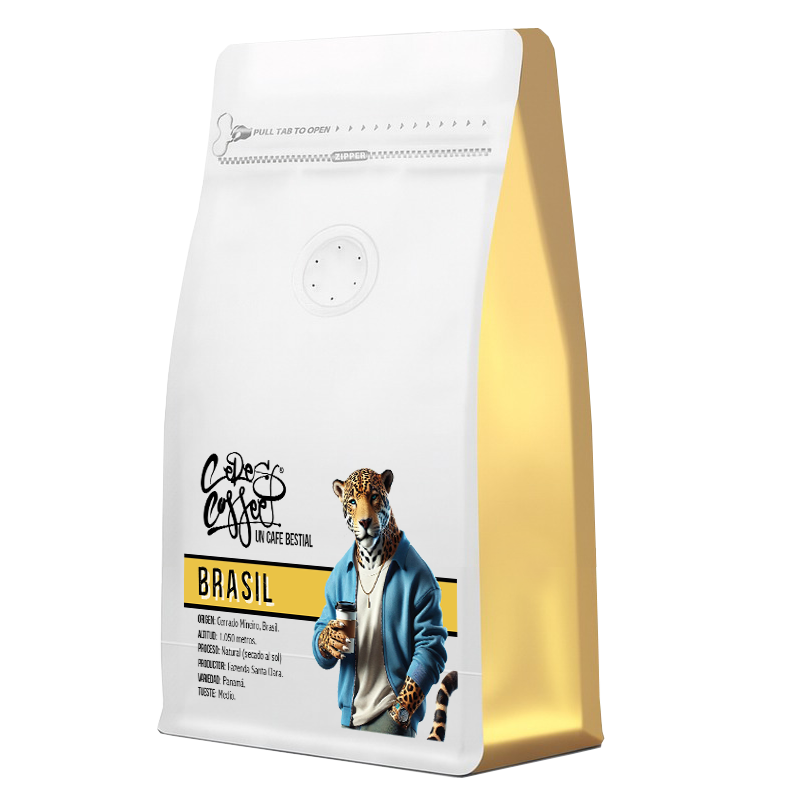 Café de especialidad Brasil Tatu 17/18 natural Red Bourbon de Ceres Coffee, granos de café de alta calidad en imagen.
