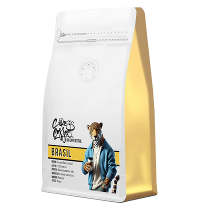 Café de especialidad Brasil Tatu 17/18 natural Red Bourbon de Ceres Coffee, granos de café de alta calidad en imagen.