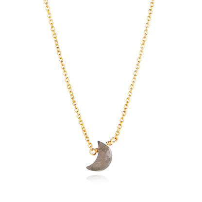 Collar Lunae Labradorita - Baño de Oro 18K