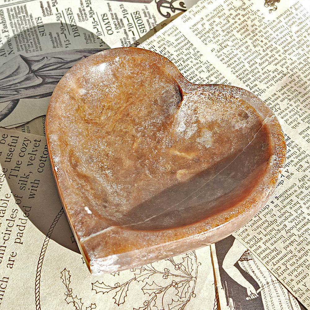 Cuenco Corazón de Selenita Chocolate - Sensaido