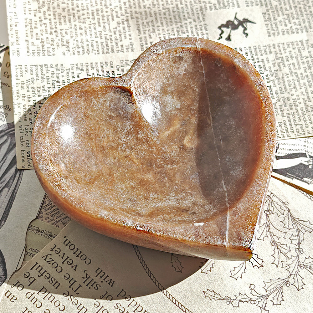 Cuenco Corazón de Selenita Chocolate - Sensaido